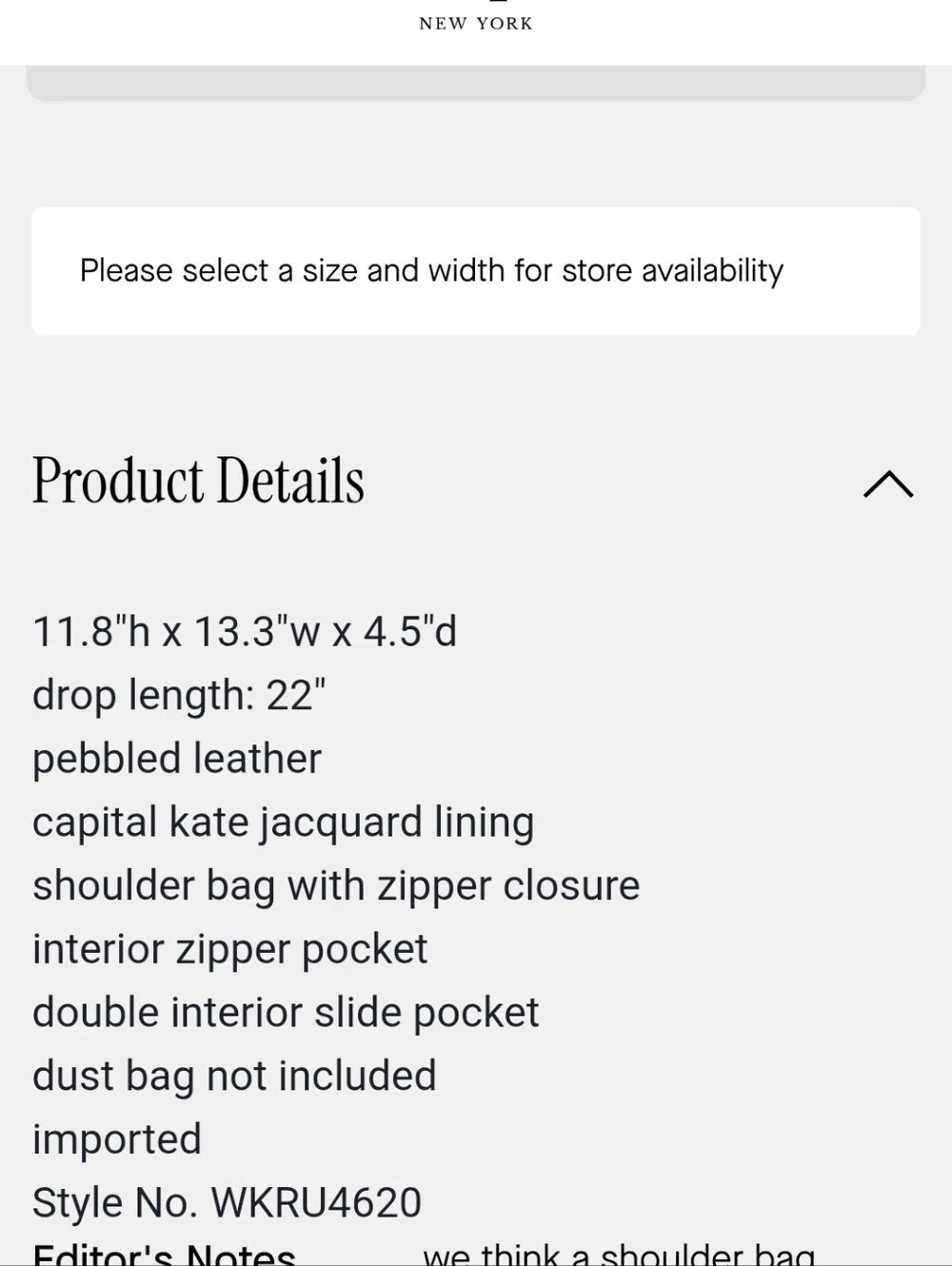 Kate Spade New York Prospect Place Purse GREY